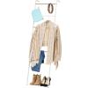 imageIRIS USA Clothes Rack for Hanging Clothes with Bottom Wood Shelf Freestanding Clothing Rack Easy to Assemble Garment Rack Metal Sturdy Design Multipurpose Small Space Storage Solution WhiteWhite