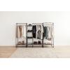 imageIRIS USA Clothes Rack for Hanging Clothes with Bottom Wood Shelf Freestanding Clothing Rack Easy to Assemble Garment Rack Metal Sturdy Design Multipurpose Small Space Storage Solution WhiteBlack