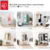 imageIRIS USA Clothes Rack for Hanging Clothes with Bottom Wood Shelf Freestanding Clothing Rack Easy to Assemble Garment Rack Metal Sturdy Design Multipurpose Small Space Storage Solution WhiteBlack