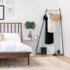 imageIRIS USA Clothes Rack for Hanging Clothes with Bottom Wood Shelf Freestanding Clothing Rack Easy to Assemble Garment Rack Metal Sturdy Design Multipurpose Small Space Storage Solution WhiteBlack