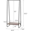 imageIRIS USA Clothes Rack for Hanging Clothes with Bottom Wood Shelf Freestanding Clothing Rack Easy to Assemble Garment Rack Metal Sturdy Design Multipurpose Small Space Storage Solution WhiteBlack