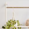 imageIRIS USA Clothes Rack for Hanging Clothes with Bottom Wood Shelf Freestanding Clothing Rack Easy to Assemble Garment Rack Metal Sturdy Design Multipurpose Small Space Storage Solution WhiteWhite