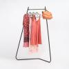 imageIRIS USA Clothes Rack for Hanging Clothes with Bottom Wood Shelf Freestanding Clothing Rack Easy to Assemble Garment Rack Metal Sturdy Design Multipurpose Small Space Storage Solution WhiteBlack