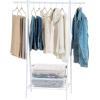 imageIRIS USA Clothes Rack for Hanging Clothes with Shelf Freestanding Clothing Rack Easy to Assemble Garment Rack Metal Sturdy Design Multipurpose Small Space Storage Solution White