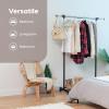 imageIRIS USA Foldable Drying Rack with Extendable Rods for Large Laundry Loads Clothes Drying Rack Freestanding Foldable Laundry Rack AntiSkid Feet Portable and Storable SilverSingle ExtendableWidth Rod