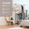 imageIRIS USA Foldable Drying Rack with Extendable Rods for Large Laundry Loads Clothes Drying Rack Freestanding Foldable Laundry Rack AntiSkid Feet Portable and Storable SilverDouble ExtendableWidth Rods