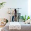 imageIRIS USA Foldable Drying Rack with Extendable Rods for Large Laundry Loads Clothes Drying Rack Freestanding Foldable Laundry Rack AntiSkid Feet Portable and Storable SilverDouble ExtendableWidth Rods
