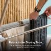 imageIRIS USA Foldable Drying Rack with Extendable Rods for Large Laundry Loads Clothes Drying Rack Freestanding Foldable Laundry Rack AntiSkid Feet Portable and Storable SilverDrying Rack
