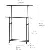 imageIRIS USA Foldable Drying Rack with Extendable Rods for Large Laundry Loads Clothes Drying Rack Freestanding Foldable Laundry Rack AntiSkid Feet Portable and Storable SilverDouble ExtendableWidth Rods