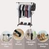 imageIRIS USA Foldable Drying Rack with Extendable Rods for Large Laundry Loads Clothes Drying Rack Freestanding Foldable Laundry Rack AntiSkid Feet Portable and Storable SilverSingle ExtendableWidth Rod