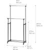 imageIRIS USA Foldable Drying Rack with Extendable Rods for Large Laundry Loads Clothes Drying Rack Freestanding Foldable Laundry Rack AntiSkid Feet Portable and Storable SilverDouble FixedWidth Rods