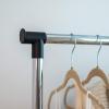 imageIRIS USA Foldable Drying Rack with Extendable Rods for Large Laundry Loads Clothes Drying Rack Freestanding Foldable Laundry Rack AntiSkid Feet Portable and Storable SilverSingle FixedWidth Rod