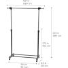 imageIRIS USA Foldable Drying Rack with Extendable Rods for Large Laundry Loads Clothes Drying Rack Freestanding Foldable Laundry Rack AntiSkid Feet Portable and Storable SilverSingle ExtendableWidth Rod