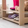 imageIRIS USA Small Open Wood Clothing Rack for Small Spaces Clothes Rack with Shelves Garment rack with Side Hook Light BrownLight Brown