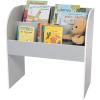 image2Tier Kids Wooden Bookshelf MultiLevel Storage Shelf with Deep Compartments for Toys Books Sketchbooks Drawing Pads Artist Supplies Gray