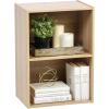 imageIRIS CX2 Wood Bookshelf Storage Shelf Bookcase 2Tier WhiteLight Brown