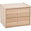 imageIRIS USA 3Shelves Modular Wood Stackable Storage Box Easy Assembly Customizable DIY Bookcase Stacking Storage Organizers Cube Storage Cubby Storage System Home Office Closet Light BrownLight Brown