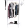 imageIRIS USA Clothes Rack for Hanging Clothes with Shelf Freestanding Clothing Rack Easy to Assemble Garment Rack Metal Sturdy Design Multipurpose Small Space Storage Solution White