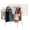 imageIRIS USA Foldable Drying Rack with Extendable Rods for Large Laundry Loads Clothes Drying Rack Freestanding Foldable Laundry Rack AntiSkid Feet Portable and Storable SilverDrying Rack