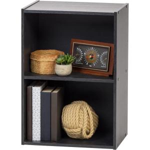 imageIRIS CX2 Wood Bookshelf Storage Shelf Bookcase 2Tier WhiteBlack