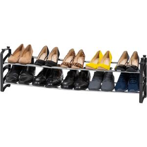 imageIRIS USA 5Tier Shoe Rack Up to 15 Pairs Shoe Organizer for Closet Entryway Small Space Shoe Storage Shelf Tall Metal Shoe Rack Shoe Stand HighHeels BootsExpandableFlat