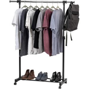 imageIRIS USA Foldable Drying Rack with Extendable Rods for Large Laundry Loads Clothes Drying Rack Freestanding Foldable Laundry Rack AntiSkid Feet Portable and Storable SilverSingle ExtendableWidth Rod