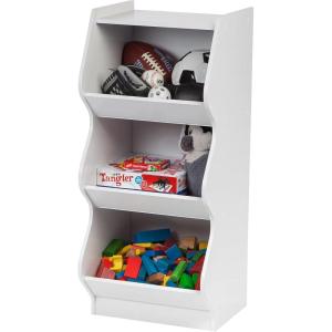 imageIRIS USA KSBS3WHT 3 Tier Curved Edge Storage Shelf 3 Shelves WhiteWhite