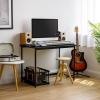 imageIRIS USA 39 Inch Modern Laptop and Computer Desk Office Table for Home Office Water and Scratch Resistant Surface Gaming Desk Easy to Assemble Black DeskDesk Wide