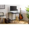 imageIRIS USA 39 Inch Modern Laptop and Computer Desk Office Table for Home Office Water and Scratch Resistant Surface Gaming Desk Easy to Assemble Black DeskWide