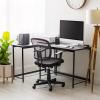 imageIRIS USA 39 Inch Modern Laptop and Computer Desk Office Table for Home Office Water and Scratch Resistant Surface Gaming Desk Easy to Assemble Black DeskDesk Wide