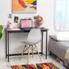 imageIRIS USA 39 Inch Modern Laptop and Computer Desk Office Table for Home Office Water and Scratch Resistant Surface Gaming Desk Easy to Assemble Black DeskDesk Slim