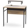 imageIRIS USA 39 Inch Modern Laptop and Computer Desk Office Table for Home Office Water and Scratch Resistant Surface Gaming Desk Easy to Assemble Black DeskSlim Rustic