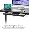 imageIRIS USA 48 x 24 Inch Standing Desk Electric Height Adjustable Computer Desk Sit Stand Home Office Desk with Drawer Pet and Kids Safe Table with USB Ports and USB TypeC Port Glass TopAuto Adjustable Glass