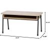 imageIRIS USA Coffee Table with Storage Small Rustic Wooden Living Room Table with Heavy Duty Industrial Steel Frame Rustic Industrial Coffee Table 31 x 15 x 16 Inch Tea Table for Small SpacesCoffee Table