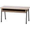 imageIRIS USA Coffee Table with Storage Small Rustic Wooden Living Room Table with Heavy Duty Industrial Steel Frame Rustic Industrial Coffee Table 31 x 15 x 16 Inch Tea Table for Small SpacesCoffee Table