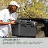 imageIRIS USA Hugel 44 QT Cooler Heavy Duty Metal Buckles VacuumInsulated Ice Chest Durable Hard Cooler Bungee Strap Builtin Handles Fishing Camping Boats Beach Tailgating Road Trips Gray