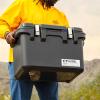 imageIRIS USA Hugel 44 QT Cooler Heavy Duty Metal Buckles VacuumInsulated Ice Chest Durable Hard Cooler Bungee Strap Builtin Handles Fishing Camping Boats Beach Tailgating Road Trips Gray