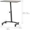 imageIRIS USA Single Table Height Adjustable Mobile Laptop Cart Ergonomic Standing Desk Rolling Workstation Podium Stand from 204quot to 33quot Tall BrownAdjustable