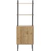 imageIRIS USA Storage Cabinet with Doors and Shelves Rustic Industrial Kitchen Cupboard Space Saving Shelving Unit Freestanding Bathroom Cabinet Pantry Cabinet Compact 6 Shelf Storage Unit