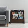 imageIRIS USA Wide Wooden Magazine Rack 4Pocket Periodical Book Sketchbook Stand with Deep Compartments for Living Room Office Light Brown4 Tier  Dark Brown