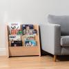 imageIRIS USA Wide Wooden Magazine Rack 4Pocket Periodical Book Sketchbook Stand with Deep Compartments for Living Room Office Light Brown4 Tier  Light Brown
