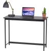 imageIRIS USA 39 Inch Modern Laptop and Computer Desk Office Table for Home Office Water and Scratch Resistant Surface Gaming Desk Easy to Assemble Black DeskDesk Slim