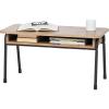 imageIRIS USA Coffee Table with Storage Small Rustic Wooden Living Room Table with Heavy Duty Industrial Steel Frame Rustic Industrial Coffee Table 31 x 15 x 16 Inch Tea Table for Small SpacesCoffee Table