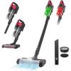 imageIRIS USA Cordless Vacuum Cleaner for Home Rechargeable Ultra Lightweight 50Minute Runtime Fast Charging 230W Carpet Hard Floor Tile NonSlip Lean Support Design LED Dust Sensor Black