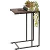 imageIRIS USA Single Table Height Adjustable Mobile Laptop Cart Ergonomic Standing Desk Rolling Workstation Podium Stand from 204quot to 33quot Tall BrownBasic  C Shape