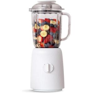 imageIRIS USA 3Speed HighPower Professionalgrade Countertop ampamp Kitchen Blender  50 oz Tritan Jar TitaniumCoated Stainless Steel Blades Miami White for Smoothies Frozen Drinks Protein Shakes