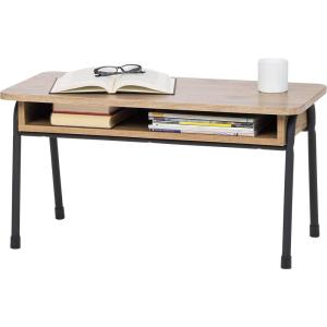 imageIRIS USA Coffee Table with Storage Small Rustic Wooden Living Room Table with Heavy Duty Industrial Steel Frame Rustic Industrial Coffee Table 31 x 15 x 16 Inch Tea Table for Small SpacesCoffee Table