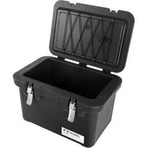 imageIRIS USA Hugel 44 QT Cooler Heavy Duty Metal Buckles VacuumInsulated Ice Chest Durable Hard Cooler Bungee Strap Builtin Handles Fishing Camping Boats Beach Tailgating Road Trips Gray