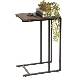 imageIRIS USA Single Table Height Adjustable Mobile Laptop Cart Ergonomic Standing Desk Rolling Workstation Podium Stand from 204quot to 33quot Tall BrownBasic  C Shape