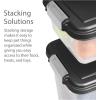 imageIRIS USA Dog Food Storage Container 30 lbs ampamp 11 lbs Combo Cat Food Storage Container Dog Treat Container Airtight Stackable 2Cup Scoop Wheels Easy Mobility GrayBlack